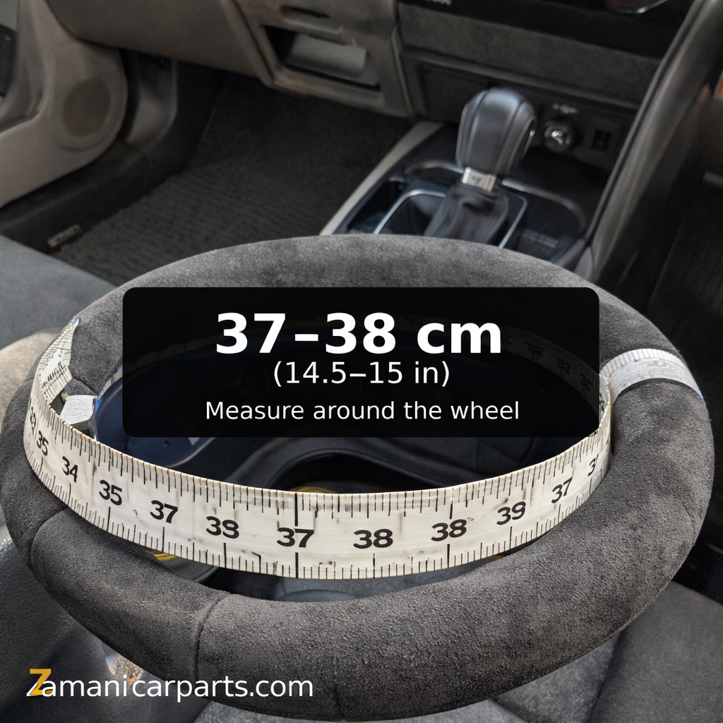 Zamani Grip DIY Suede Steering Wheel Wrap (Blue/Yellow Stitch)