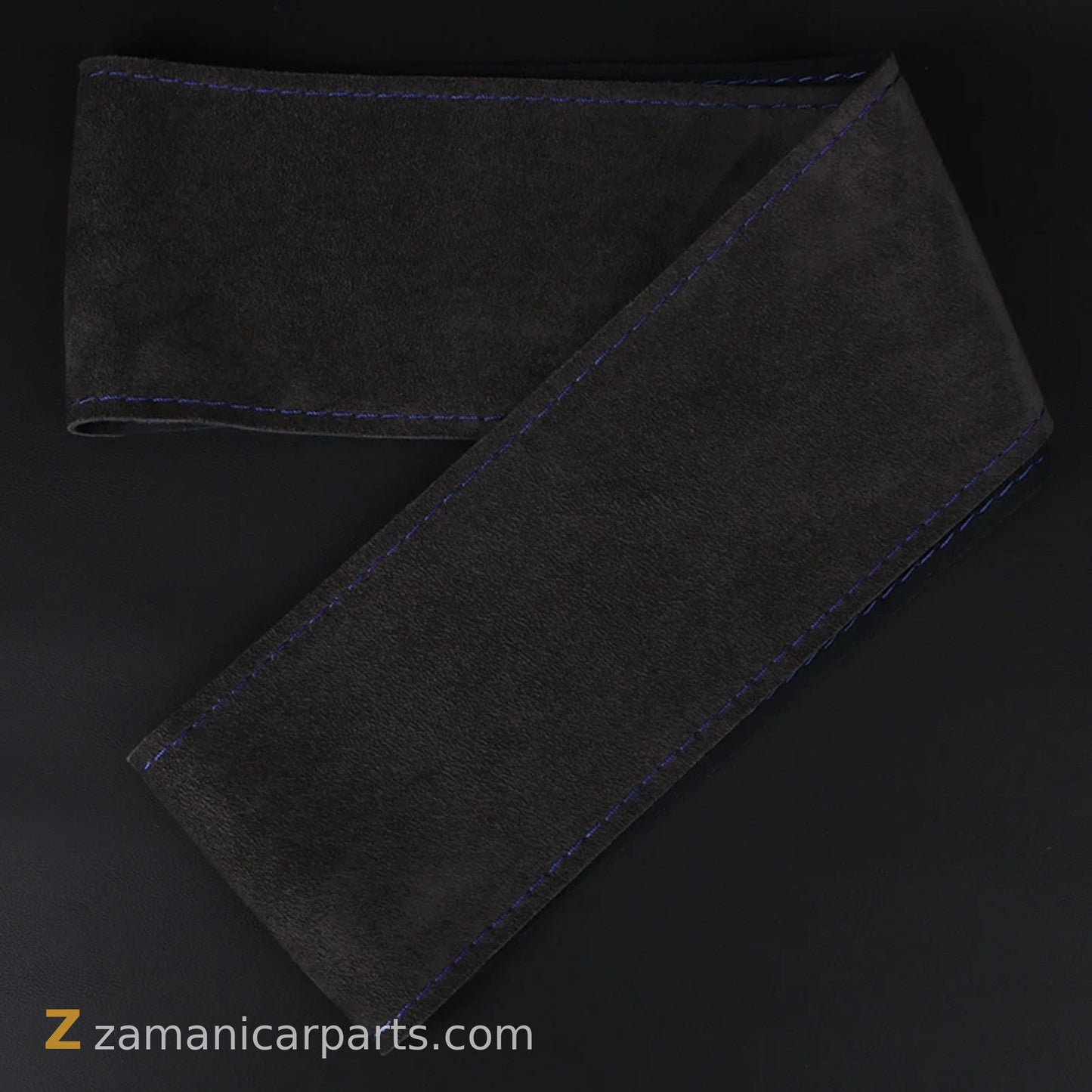 Zamani Grip DIY Suede Steering Wheel Wrap (Blue/Yellow Stitch)